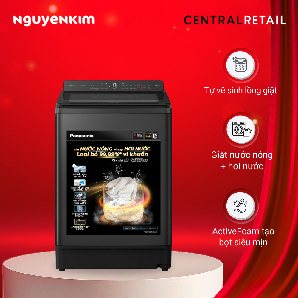 [Mới 2025] Máy giặt Panasonic Inverter 12.5 kg NA-FD125V4BV