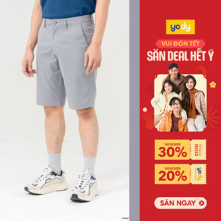  Quần short nam YODY quần đùi kaki dáng lửng túi cạnh sườn Thoải mái Lịch lãm,TRA - QSM6023 