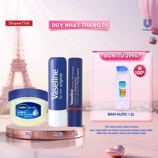  Combo son môi Vaseline Cool gồm: Son dưỡng dạng thỏi 4.8g và Sáp dưỡng hũ 7g và Son Colour Care 3g  Tuỳ chọn  