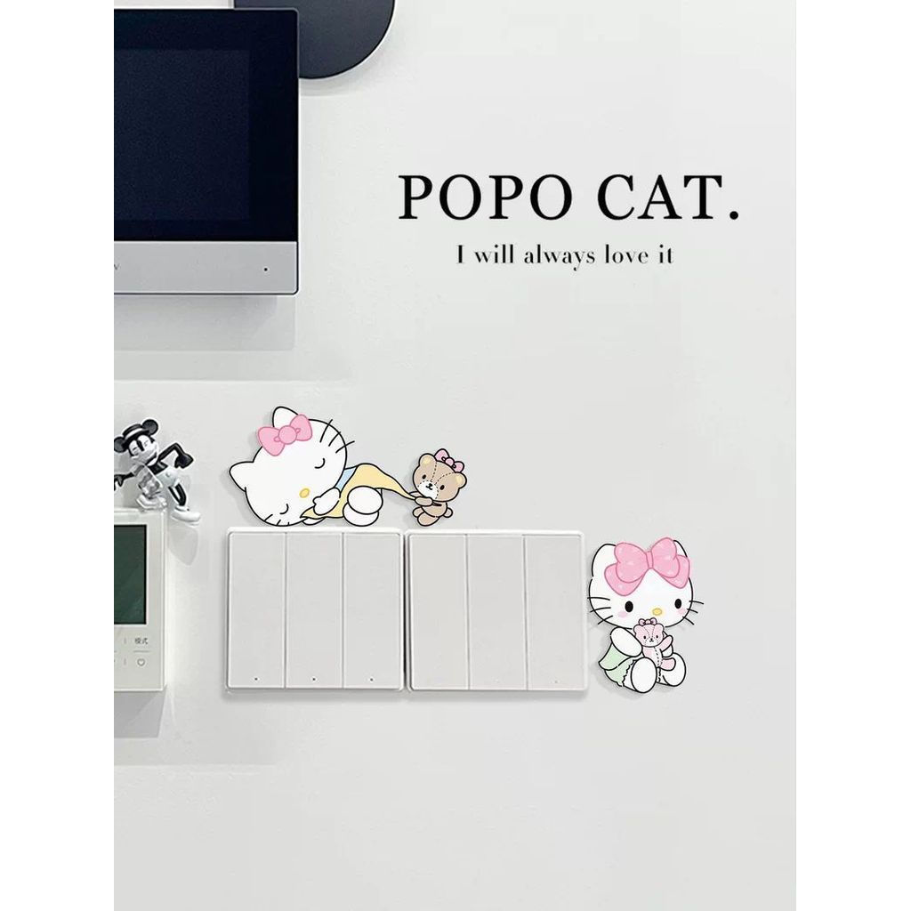 New Product#KT Cat Switch Sticker2025New Socket Protection Decorative Sticker for Home Living Room B