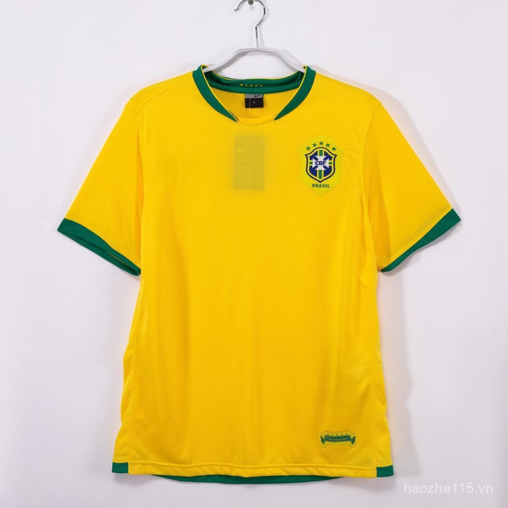 Retro Áo bóng đá Brazil 2006, chất liệu tốt, áo thun thể thao