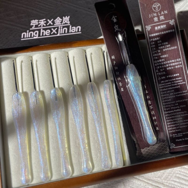 Jinlan Phong Cách Mới Móc · Nổi · Tay Cầm Nhựa Với Kim Phong Cách Mới Dệt Tay Móc Len Dụng Cụ W