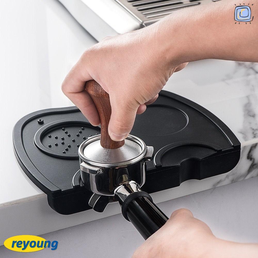 REYOUNG Press Tampering Holder, Coffeeware Silicone Espresso Coffee Tamper Mat Station, Universal No
