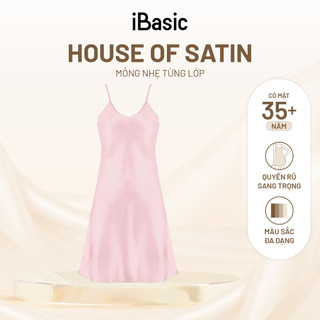 Đầm ngủ nữ iBasic hai dây lụa satin mềm mại 7916