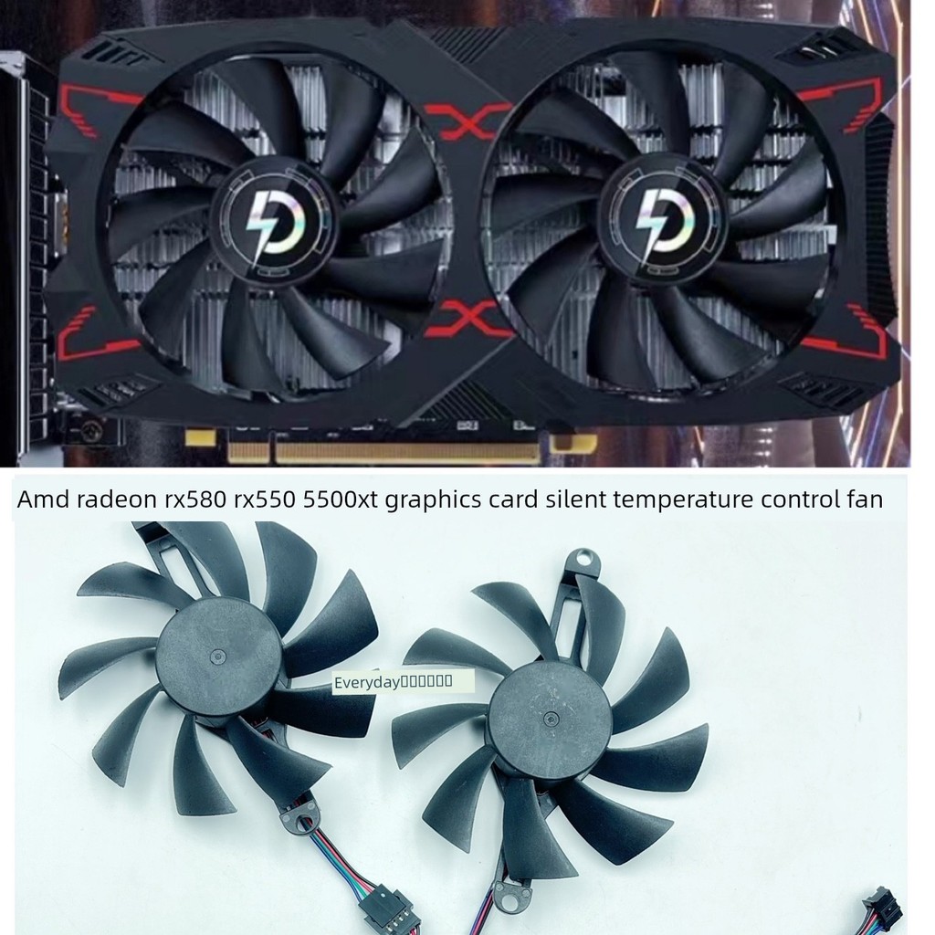 Card đồ họa AMD Panlei RX580 RX550 5500XT Quạt bóng điều khiển nhiệt độ im lặng