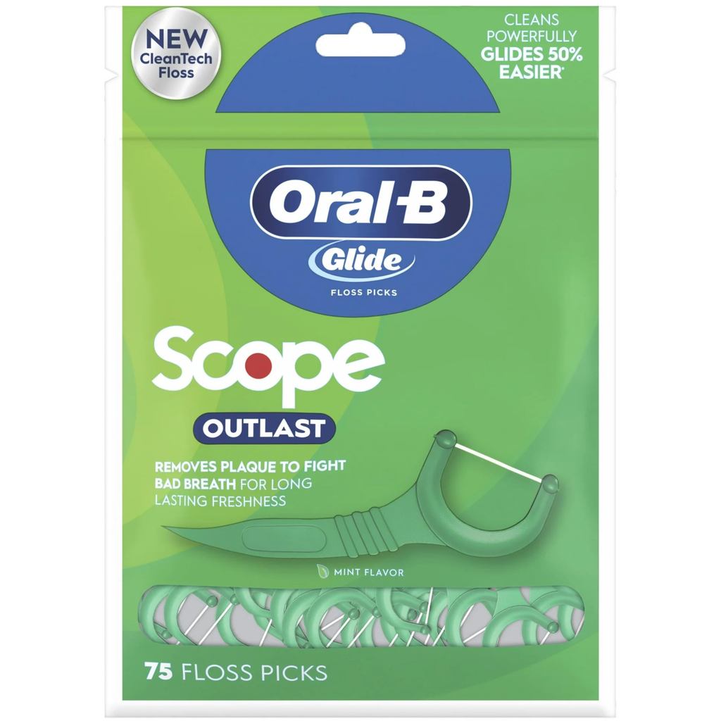 Bộ Tăm Chỉ Nha Khoa Oral-B Glide Hương Bạc Hà 75 Cây x6 Gói/ Oral-B Glide Floss Picks Mint 75pcs x6/