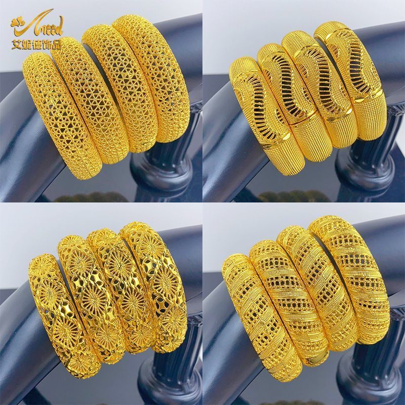 Gilded Nigeria5ya Bride's fashion bridal jewelry bracelet bangle wedding Dubai24k Hot Selling In Sto