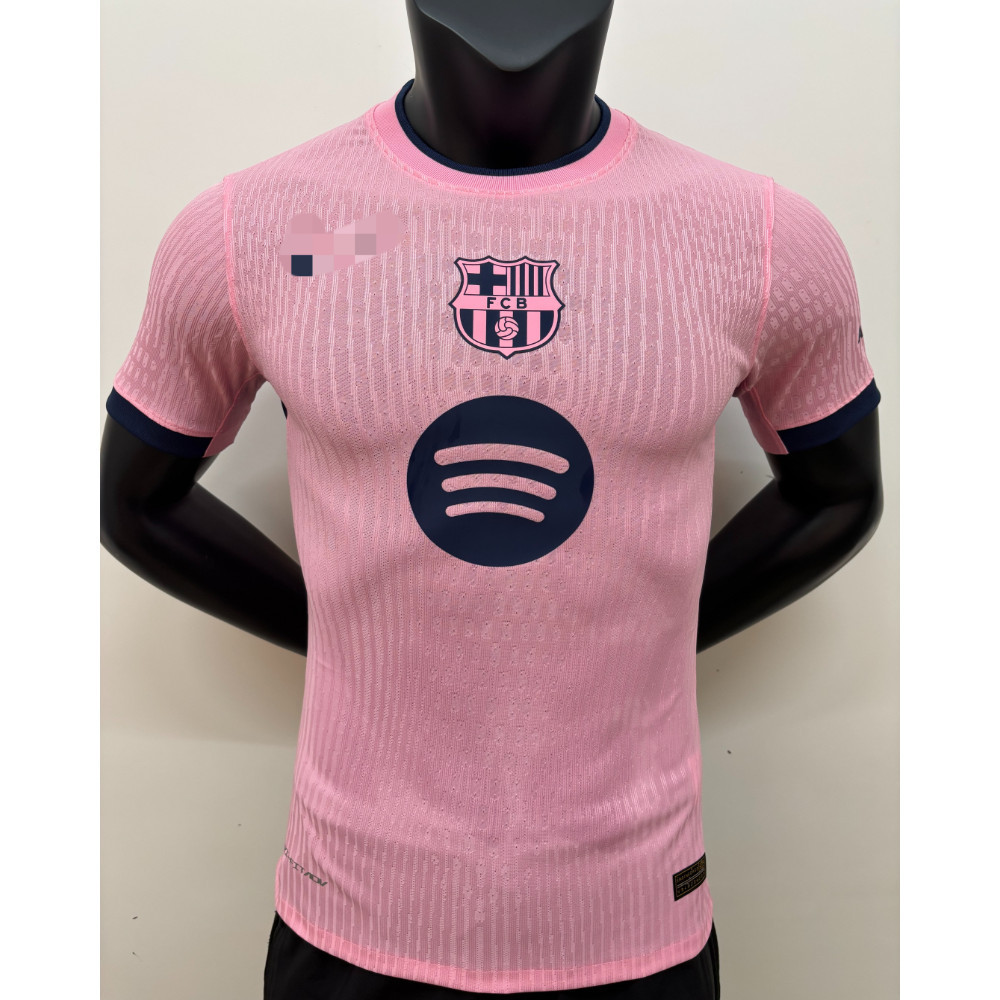 Áo thun bóng đá Barca màu hồng 2025-26 dành cho nam và nữ, Size: S-2XL