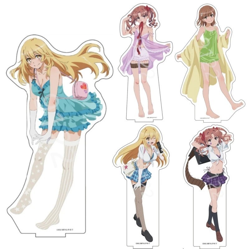 Mô Hình Standee anime Toaru Kagaku no Railgun Misaka Mikoto Shokuhou Misaki trang trí bàn học quà tặ