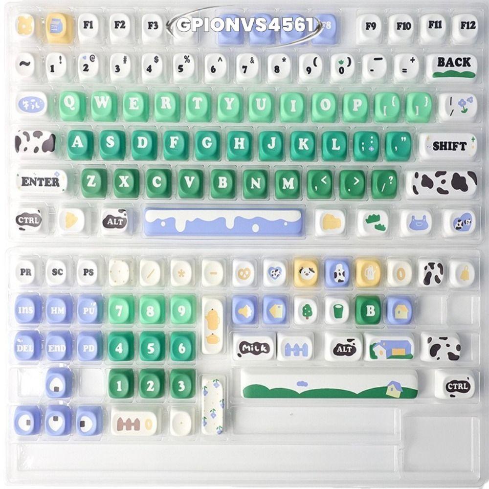 GPIONVS4561 Mũ chìa khóa MOA, 132 phím / bộ MOA Profile Cow Pasture Keycaps Set, Chất liệu PBT Doubl
