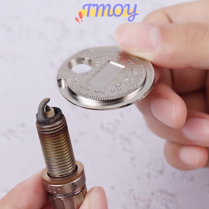 TMOY 1PC 0.6-2.4mm Phạm vi Đồng Xu Loại Bugi Gage Gap Tool Feeling Spark Plug Gap Tool TMOY