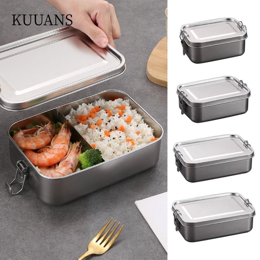 Hộp Cơm Trưa KUUANS, Hộp Bento Inox Vuông, Dung Tích Lớn Bền Có Nắp Hộp cơm Chống Rò Rỉ Ngoài Trời