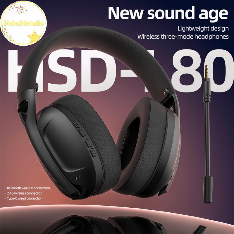HdmNatalie SmailWolf-L80 Tai nghe ba chế độ không dây Tai nghe nhẹ Tai nghe chơi game 2.4G Bass thể 