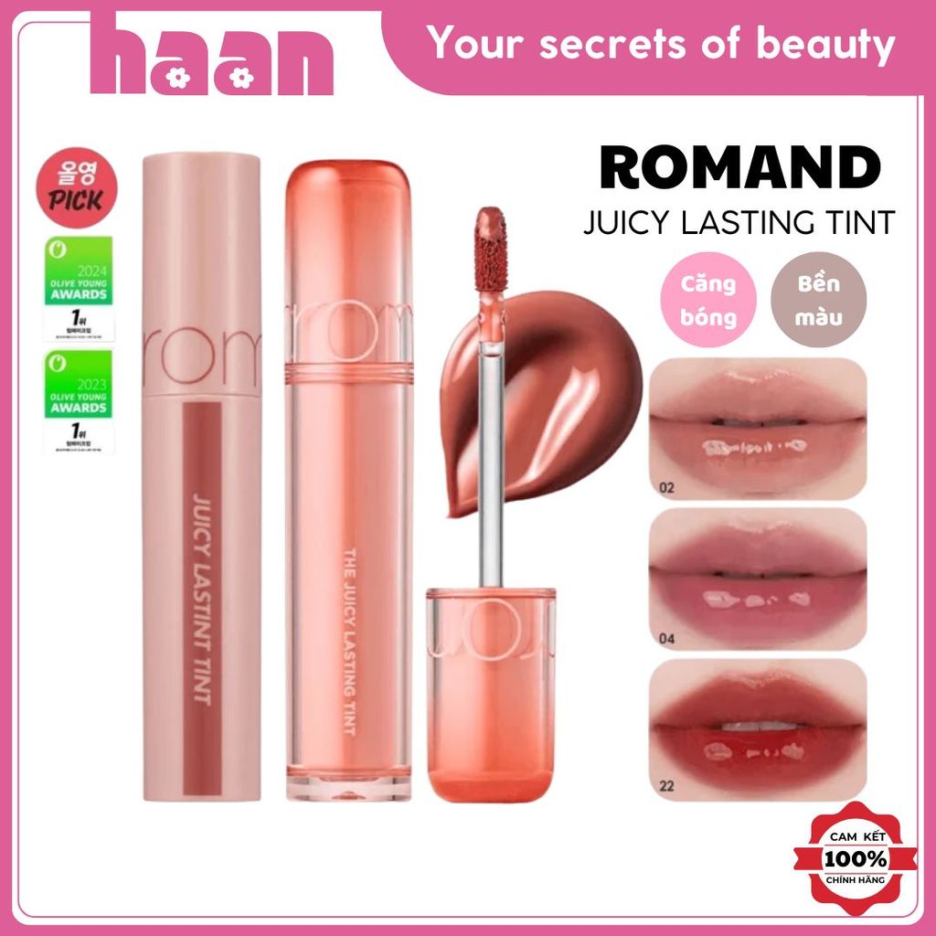 Son Tint Bóng Romand Juicy Lasting Tint 5.5g, Son Bóng Romand The Juicy Lasting Tint Hàn Quốc