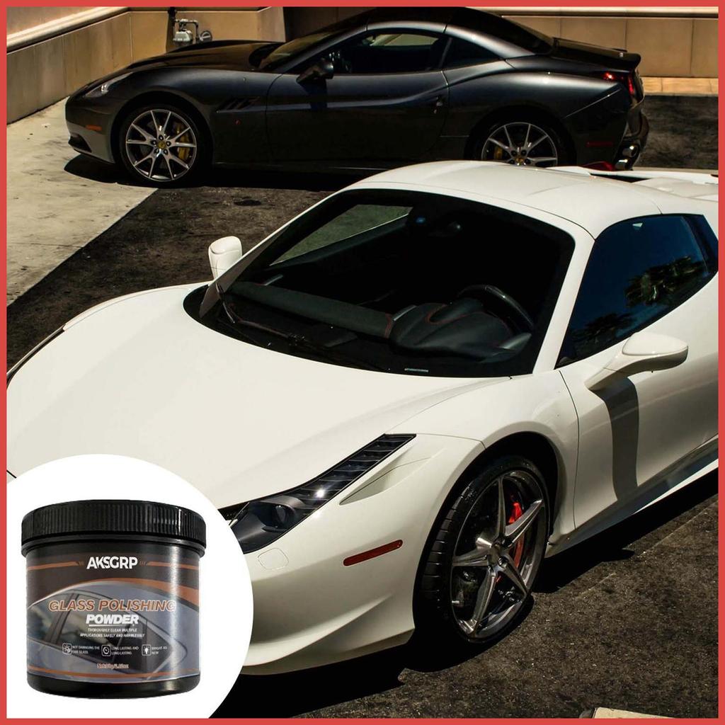 Bột làm sạch màng dầu ô tô 80g với miếng bọt biển Dầu thủy tinh ô tô Bột làm sạch màng cho gương chi