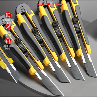 COMBO Dao Rọc Giấy Lưỡi 18mm Cán Dày Cầm Chắc Tay Sử Dụng Văn Phòng Cắt Giấy Bìa Cứng Dây Điện