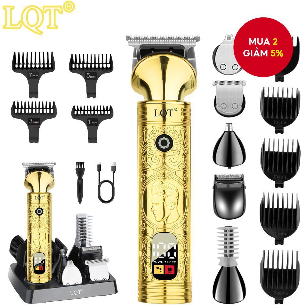 Bộ làm đẹp nam LQT6-In-1 với Máy cạo râu râu màn hình LCD, bộ dao cạo điện và cắt tóc - Sạc USB, bao