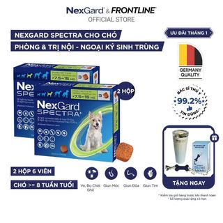   FREE QUÀ TẶNG   Combo 02 hộp 6 viên  NexGard SPECTRA - Viên nhai phòng nội ngoại ký sinh cho Chó 