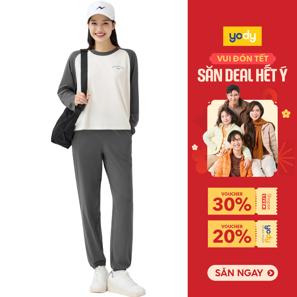 Bộ Đồ Nữ YODY Set Áo Quần Dài Tay Phối Màu Chất Liệu Thoải mái WCST25F167