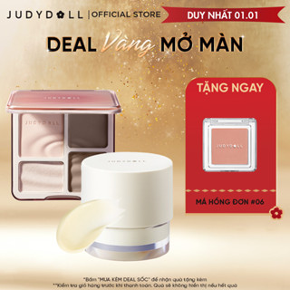   Combo 2  Bảng Phấn Bắt Sáng Tạo Khối HIghlight & Kem Lót JUDYDOLL Mịn Da Bền Màu Dưỡng Ẩm Tiện Dụng 