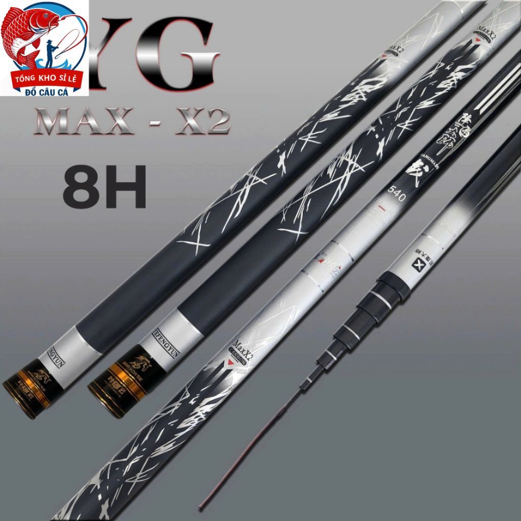 Cần câu đài Yg Max X2 8H  - Tặng kèm ngọn phụ zin