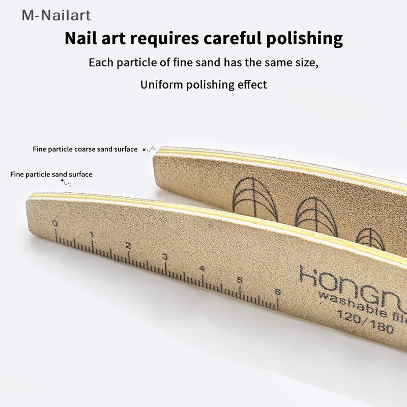 M-Nailart Custom Nail Files With Scale Line 100 / 180 / 180 Grit Que đánh bóng có thể giặt được cho 