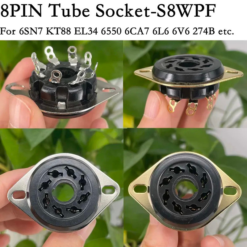 10 Chiếc 8Pin Bakelite Octal Van Ống Ổ Cắm S8WPF Cho EL34 6V6 6L6 6SN7 6SL7 6CA7 GZ34 KT88 Bộ Khuếch