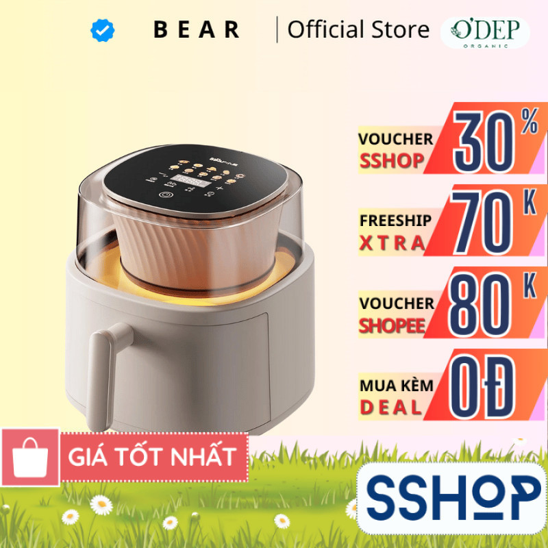 Nồi chiên không dầu 6L Bear QZG-F15G1 - Hàng Chính Hãng - SSHOP SSA