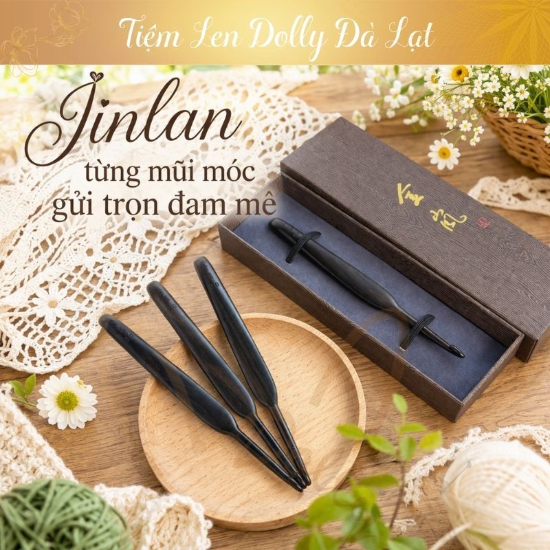 Kim móc Jinlan gỗ nguyên khối dẹt phiên bản mới nhất, kim móc gỗ tốt - size 5.5, 6.0, 6.5, 7.0, 8.0,