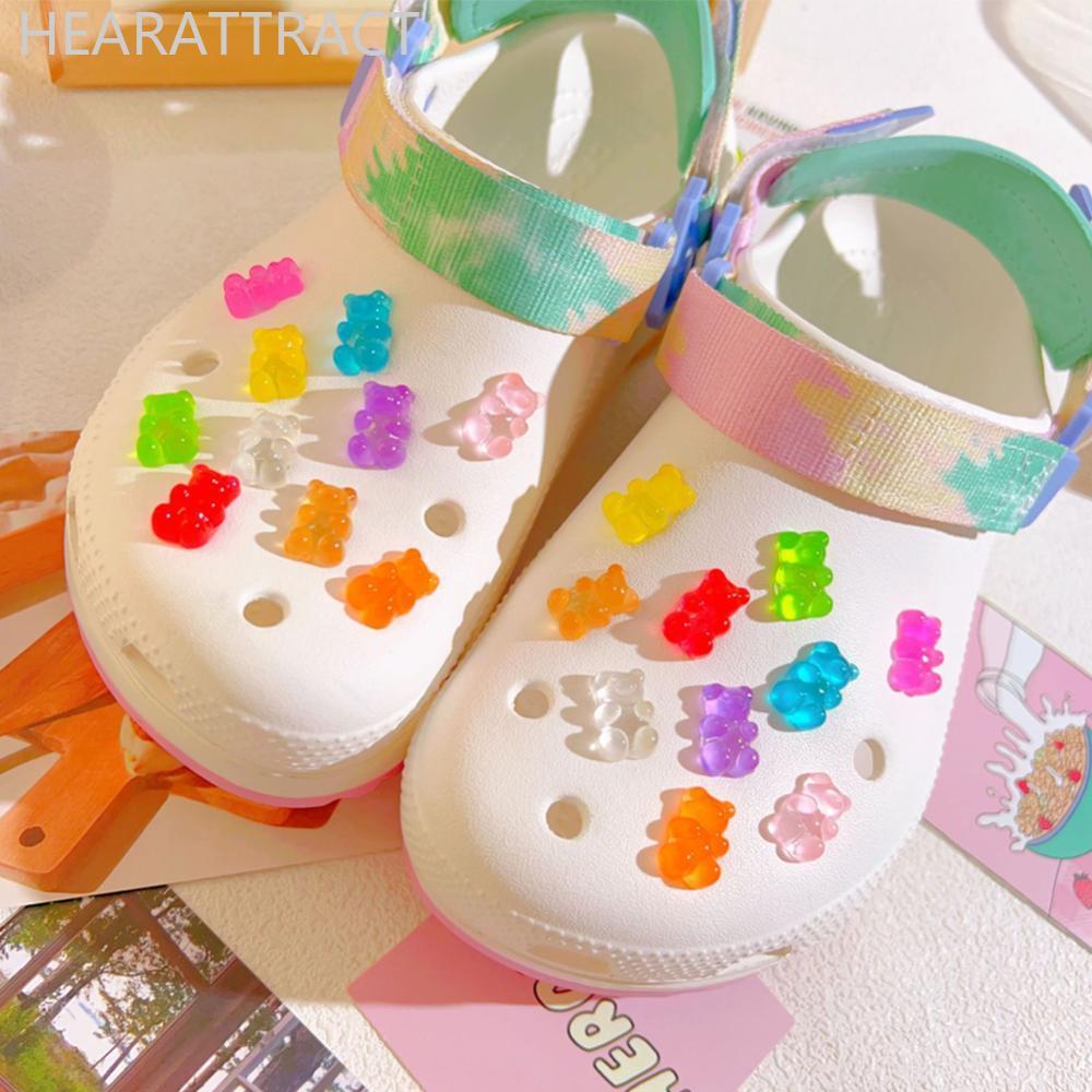 HEARATTRACT 10 / 18 / 20 Chiếc Kẹo Gấu Giày Quyến Rũ DIY Nữ Quyến Rũ Thiết Kế Lỗ Kẹp Giày Charm Thôn