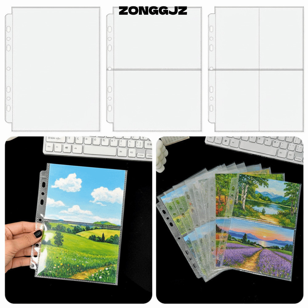 ZONGGJZ 10 Cái Kpop Photocard Binder Tờ, PP A5 Kpop Photocard Binder, Thiết Thực DIY Nhiều Túi Bảo V