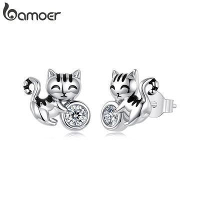 Bông tai Bamoer Bông tai trang sức mèo dễ thương Quà tặng cho nữ
