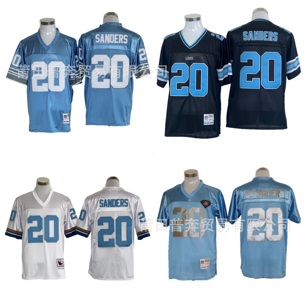 Áo bóng bầu dục Mỹ thêu cổ điển Detroit Lions