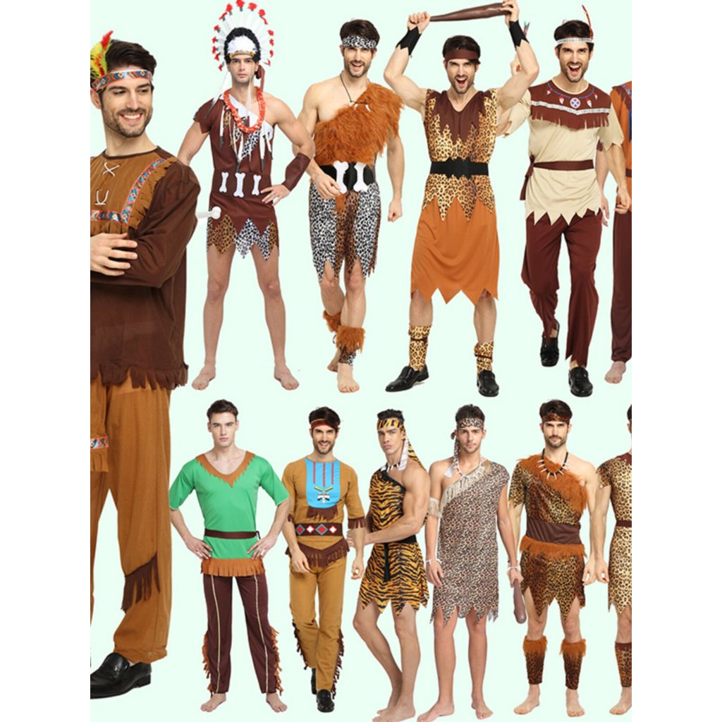 Hiệu Suất Trang Phục Cosplay Savage Trang Phục Primal Savage Quần Áo Ấn Độ Nam Nữ Da Báo In Primal H