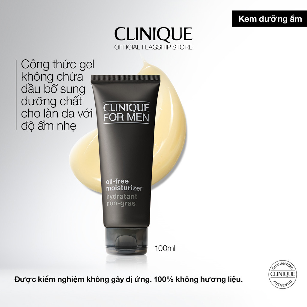 Kem dưỡng ẩm dành cho nam mỏng nhẹ giúp hấp thụ dầu thừa Oil-Free Moisturizer Clinique For Men 100ml