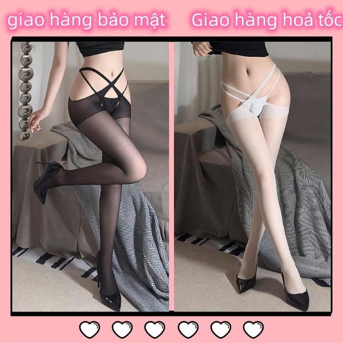 Quần tất đen nữ xẻ hông mềm mịn thon chân quan vớ chéo body ôm dáng hở đáy đen trắng siêu dai quyến rũ BIKI HOUSE T909 | BigBuy360 - bigbuy360.vn