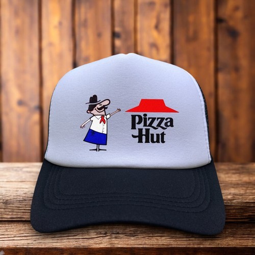 Pizza Hut Nam Trucker Mũ Đen Snapback Vintage 50s Logo Retro Thực Phẩm Bóng Mũ KYQL