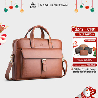  Cặp Công Sở Lata  Thời trang nam basic vừa laptop 14 inch - Cặp da CA40  