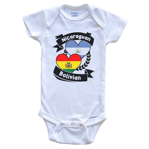 Nicaraguan Bolivian Heart Flags Nicaragua Bolivia Baby Body EIHR