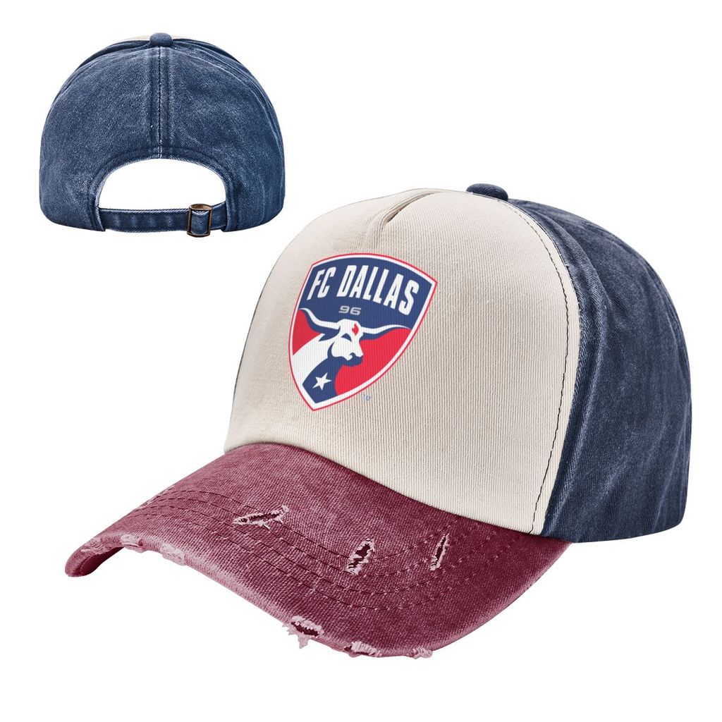 Mũ Cao Bồi FC Dallas Logo, 100% Cotton, Cong Vành & Điều Chỉnh Được, Phù Hợp Cho Nam Nữ