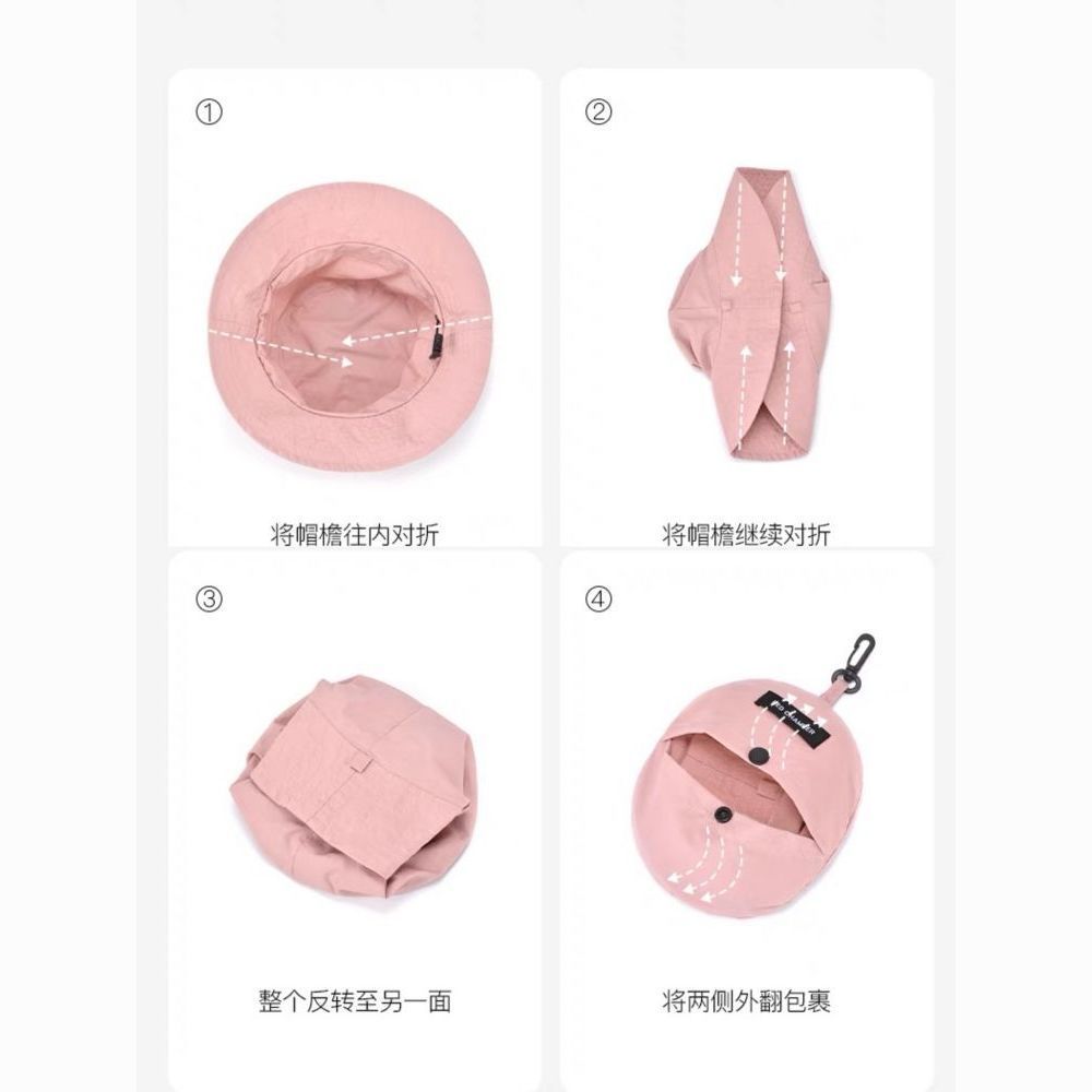 Hot Sale#Authenticrc Zhu Zhan Foldable Fisherman Hat Pink redchamber Portable Foldable Sun Hat Outdo