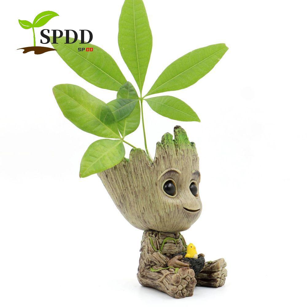 SPDD Cây Người Groot Mô Hình Ngồi Xe Trang Trí Mini Groot Hình Đồ Chơi Avengers Marvel Mô Hình Búp B