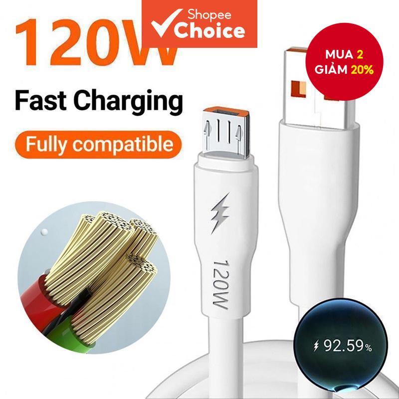 Cáp sạc siêu nhanh 120W Cáp siêu dày Cáp sạc Micro USB