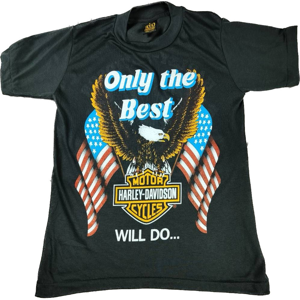 3d Quốc Huy Vải Mỏng Harley Davidson Áo Thun Chống Muỗi Vintage Áo Thun Thăng Hoa Áo Unisex Full In