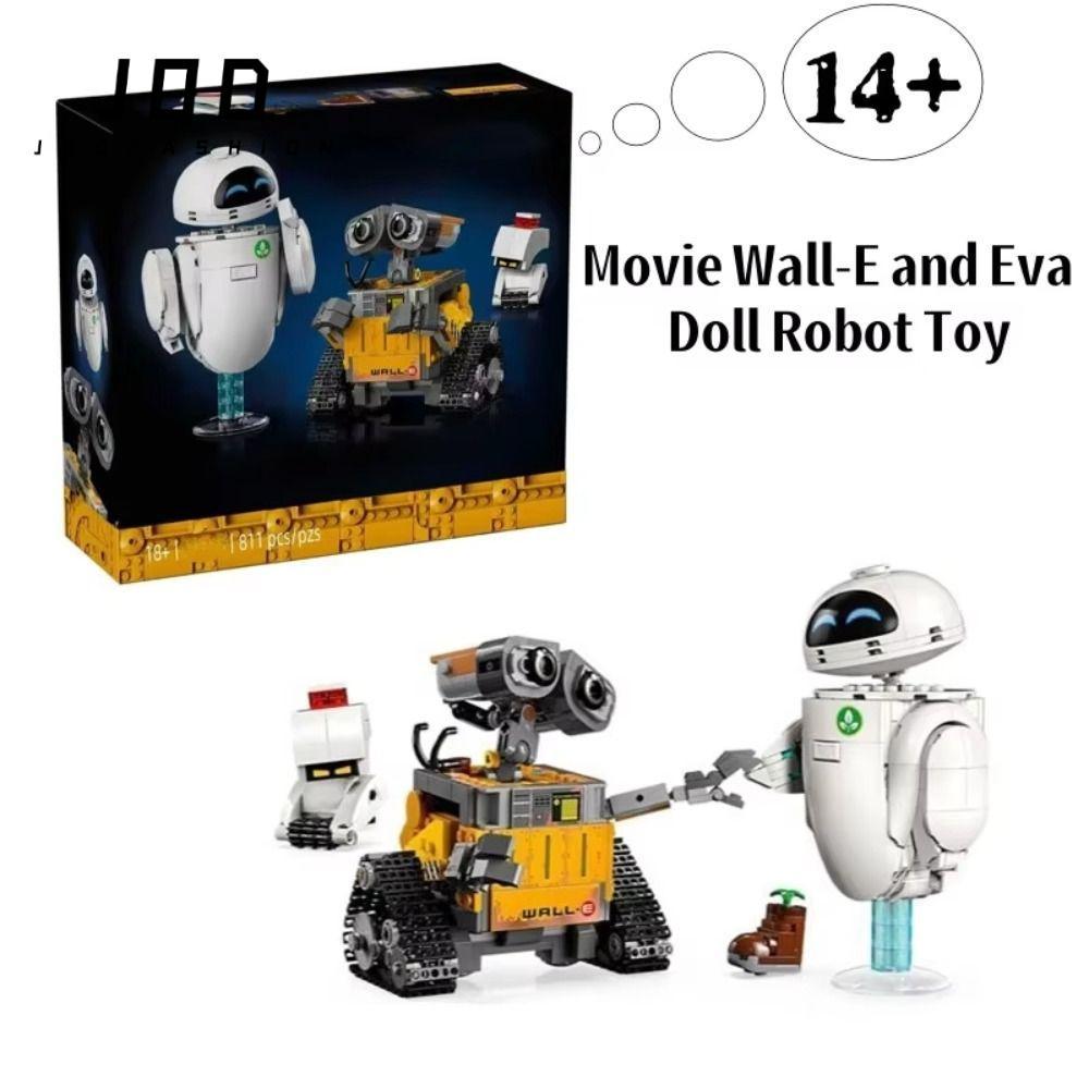 Bộ khối xây dựng JQD Wally và Eva, Đồ chơi robot búp bê Eva treo tường 811 CÁI dễ thương, Gạch lắp r