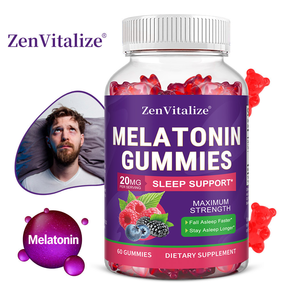 Kẹo dẻo Melatonin ZenVitalize 20mg - Thúc đẩy giấc ngủ ngon, tăng cường năng lượng và sức khỏe.