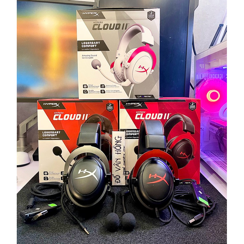 Tai nghe Gaming Hyperx Cloud 2 (cloud II) đẹp  (kèm soundcard) chuyên Gaming FPS