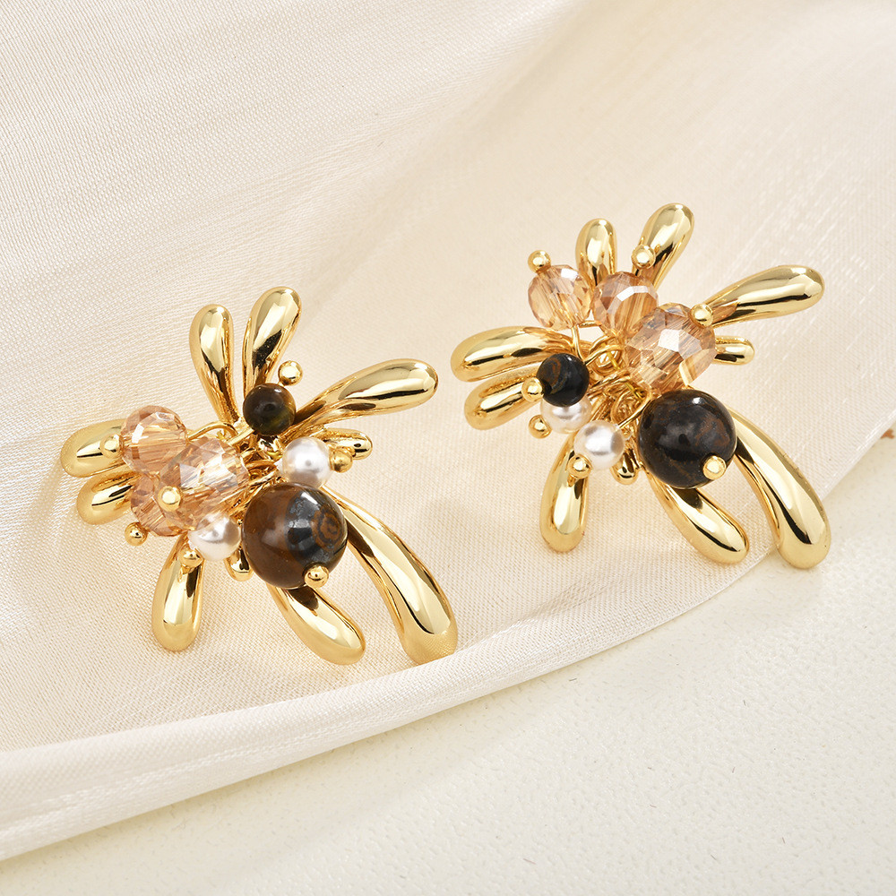 Bông tai pháo hoa vàng cổ điển Maill