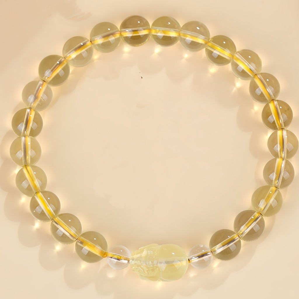 xinpin New Trendy Ancient Style Lemon Yellow Crystal Pixiu Bracelet New Chinese Fashion Simple Brace