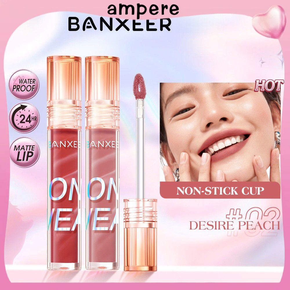 Son môi EELHOE Banxeer không bết dính, nhẹ, chống thấm nước, chất son lì mịn như nhung, dễ lên màu.